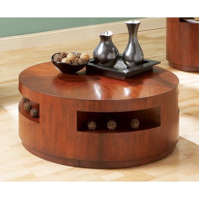 Steve Silver Orbit 40 Inch Round Cocktail Table in Cherry