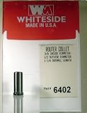 WHITESIDE MACHINE 6402 STEEL ROUTER COLLET- REDUCER BUSHING 3/8 ID X 1/2 OD X 1-1/4 OAL