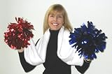 CLIPOMS Sparkling Metallic Pom Pom Scarf- White Fleece