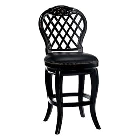 Counter Bar Stool - Braxton Wood Counter Stool with Black Leather Seat - 26(H) - Hillsdale... by Hillsdale Furniture