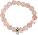 Chrysalis Natural Rose Quartz Bracelet Silver Charm Loop