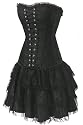 V_2162 schwarz : Corsage mit String und Minirock schwarz