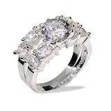 Eve's Addiction Brilliant Cut Ten Stone Engagement Ring Set