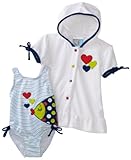 Baby Bunz Girls Infant Fishy Fun Swimsuit With Terry Cover-Up