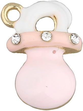 10pc Gold ToneBaby Pacifier Jewery Making Enamel Loose Beads IA565pink