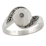 Sterling Silver, Mother Of Pearl, & Marcasite Ring