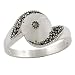 Sterling Silver, Mother Of Pearl, & Marcasite Ring