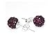 BirthdayEarrings 8mm Disco Ball Stud Earrings w/ ed Rhinestones Pave Pick Your (April) (Purple)
