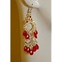 Saka's Silver Toned Acrylic Beads Chandelier Earrings