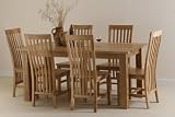 Havana 6ft x 3ft Solid Oak Dining Set with 6 Solid Oak Chairs