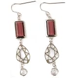Sterling Silver Dangle Earrings Unique Colored Stone By Bucasi