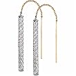 Two Tone Woven Tube Threader Earrings