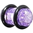 0 Gauge Light Purple Iced Cubic Cz Plug