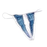 California Exotics / Swedish Erotica Crotchless Denim & Lace G-String Lingerie