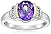 Sterling Silver and 14k Yellow Gold White Topaz and Oval Amethyst Ring, Size 7