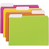 Smead File Folder, 1/3-Cut Tab, Letter Size, Assorted Neon Colors, 12 per Pack (11925)