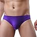 WINDAY Men Briefs Breathable Ice Silk Triangle Bikinis and Briefs N04 XL/US L 4-Pack Purple