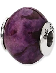 Sterling Silver Purple Magnesite Stone Charm Bead Fits Pandora Chamilia Biagi Bracelet
