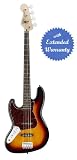Squier by Fender Vintage Modified Jazz Bass, Left Handed, Rosewood Fretboard with Gear Guardian Extended Warranty - 3-Tone Sunburst