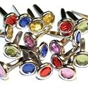 Eyelet 6mm Outlet Brads, Round Gem