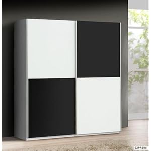 Forte Schwebetürenschrank Express Schwarz/Weiss