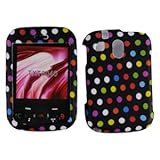 Black with Pink Red Green Yellow Blue Colorful Rainbow Polka Dots Rubber Te ....