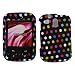 Black with Pink Red Green Yellow Blue Colorful Rainbow Polka Dots Rubber Texture Pantech Jest TXT8040 Snap on Cell Phone Case + Blister Retail Package