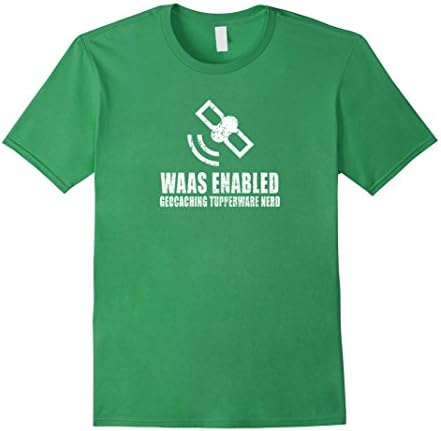 Men's Geocaching Satellite T-shirt Funny WAAS Enabled Cache Tee  2XL Grass