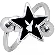 Playboy Black Star Rabbit Head Spiral Twister Belly Ring