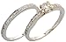 14 Karat Weissgold 2-Teilen Hochzeit Ring Set, mit 0.26 Karat (Mitte) & 0.25 Karat (Seiten) Brilliantschliff Diamanten, (5mm) breit
