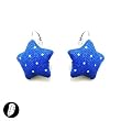 SG PARIS BIJOUX FANTAISIE BOUCLE D'OREILLES DORMEUSE FEMME TEXTILE DENIM BLEU