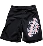 Bloody Knuckles Logo MMA Fight Shorts Black (32=36)