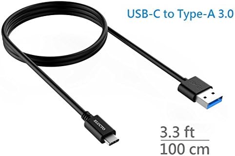 ELUCTO USB 3.1 Type C Male to Standard-A Plug Cable, 3.3ft/1m USB-C Cable for Apple New Macbook 12 Inch, Google Chromebook Pixel, Nexus 5X / 6P, Black