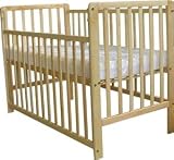 Baby Club Beattie Drop Side Cot-Pine + FREE Mattress