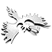 Men's Stainless Steel Pendant Necklace Silver Phoenix Bird Firebird Biker -with 23 inch Chain