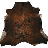 Real South American Cowhide Rug Dark Brown Exotic