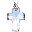 Handcrafted Iridescent Lovely Glamour Cross Pendant Necklace MADE WITH SWAROVSKI ELEMENTS