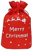 【MAKURUM】 クリスマスプレゼント袋 不織布 ラッピング袋 ギフト プレゼント バッグ 5枚 セット (巾着型小)