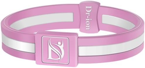 Dr-ion Negative Ion Performance/Power Wristband of Single-Tone Design (Pink/White) (S, Pink/White)
