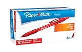 Paper Mate Profile Retractable Ballpoint Pens, 12 Red Ink Pens (89467)