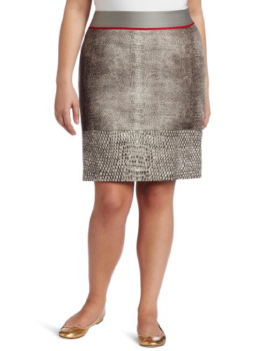 Kenneth Cole Women's Jumbo Snake Belly Print Panel Skirt