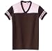 District Threads - Ladies / Junior Girly Fine Knit Colorblock V-Neck Tee. . DT211