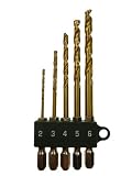 E-Value 六角軸チタン鉄工ドリルセット 5本組