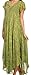 Sakkas 15802 - Lila Freckled Dyed Cap Sleeve Scoopneck Long Caftan Dress / Cover Up - Green - OS