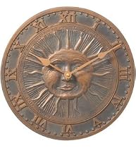 Sun Face Clock - Bronze