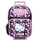 Hello Kitty Rolling Backpack - Toddler Size Kitty in Pink Outfit Rolling Backpack