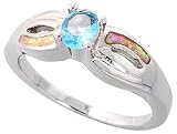 14K White Gold Rhodium Plated Sterling Silver Wedding & Engagement Ring Sterling Silver, Synthetic Opal Inlay Ring, w/ Brilliant Cut Amethyst CZ For Women 7MM ( Size 6 to 9)