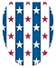 Toilet Tattoos TT-J800-O Stars and Stripes Design, Elongated