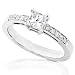 Jewelry : 0.60ctw 14k White Gold Princess Diamond Engagement Ring (HI/SI-I1)