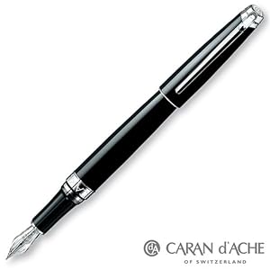 Caran d'Ache Léman Füllfederhalter - Ebony schwarz versilbert und rhodiniert
